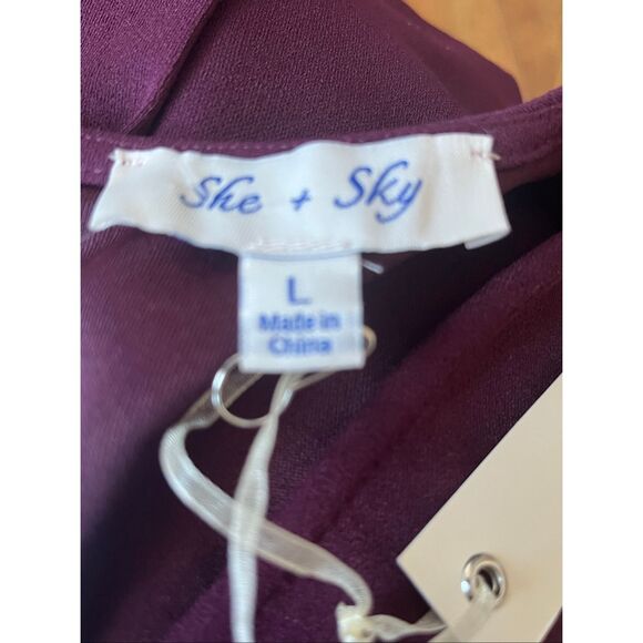 Brand New She + Sky Women's Large Plum Purple Jumpsuit With Pockets - Picture 5 of 8